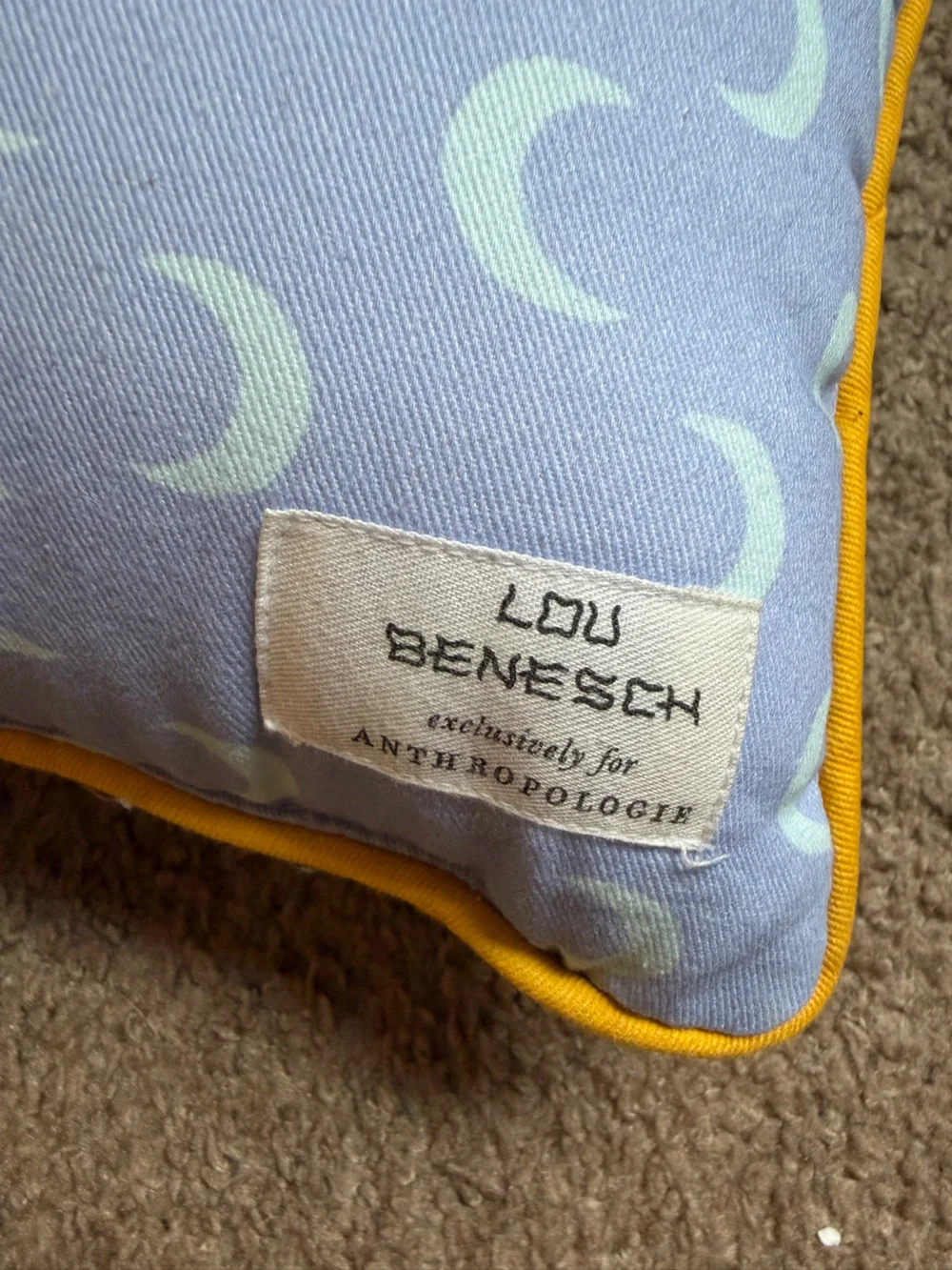Lou Benesch x Anthropologie Teal & Yellow Scorpio Accent Pillow